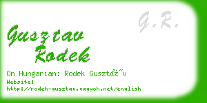 gusztav rodek business card